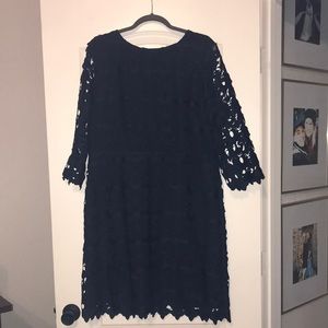 LOFT, navy blue 3/4 sleeve dress